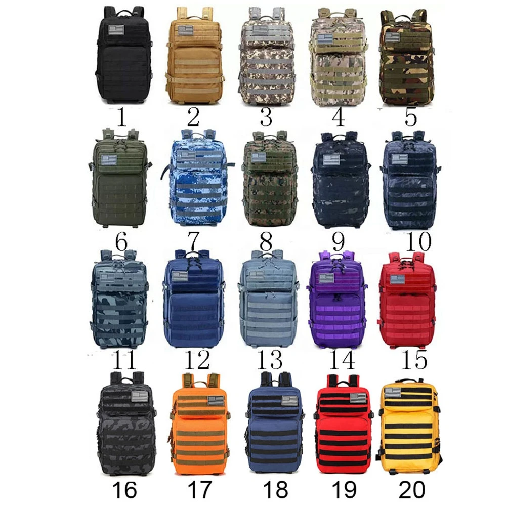 45L Rucksacks Hiking Trekking Hunting Travel Outdoor Sport GYM Fitness Army Military Tactical Backpack