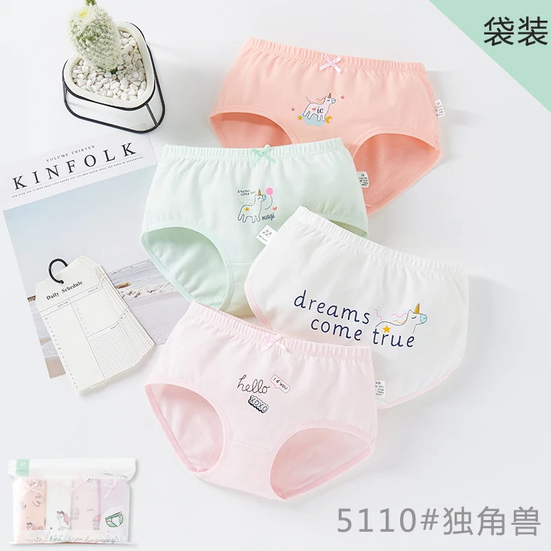 4pcs/lot Children Underwear Baby Cotton Soft Briefs Girl Cartoon Cute Underpants 1-12Y Kids Boxer Fashion Child Panties 7 Styles