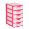 5 layers box plastic stackable storage drawers for office