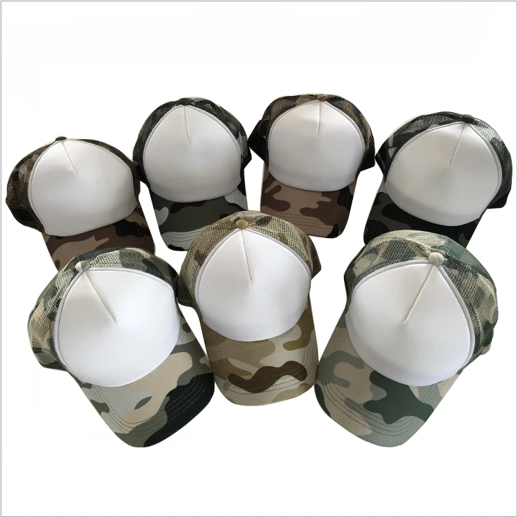 5-panel foam camouflage mesh  baseball cap custom camo trucker hat