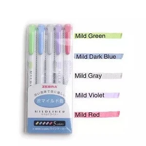 5pcs/set Japanese stationery zebra Mild liner double headed fluorescent pen hook pen color Mark pen cute
