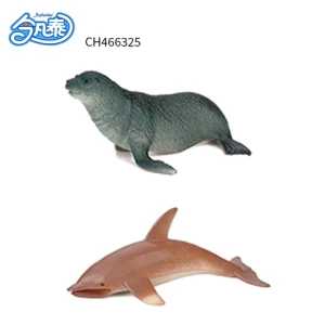 6 pcs 5-inch Marine animals in tree suits Solid plastic mini animal toys animal model kits
