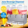 680W Commercial 3 Tank Cold Drink Juice Beverage Dispenser with Jet Spray Refrigerate