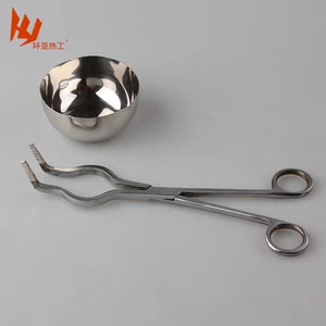 8inch length platinum-tipped crucible tongs, solid tips, weight 5 g