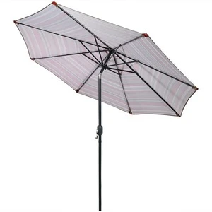 9-Foot Aluminum Patio Umbrella with Push Button Tilt & Crank