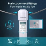 99.99% Chlorine Reduction Under Cabinet Kitchen 22000 gallons filtration life NSF 42 certified undersink water filter system