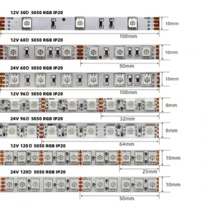 A5050 60-LEDs RGB Strip Light IP20 Rated Wifi/Remote Control/Bluetooth Switch Mode for Garden Lighting Solutions