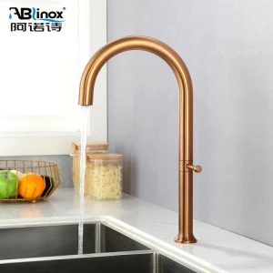 ABLinox Flexible design Kitchen Tap New Style Hotels Faucet Single Handle Stainless Steel Satin Rose Gold Drinking Water Faucet
