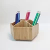 Amazon hot sale bamboo Rotate 360 degrees Pencil Holder office wood  Multifunctional pen holder