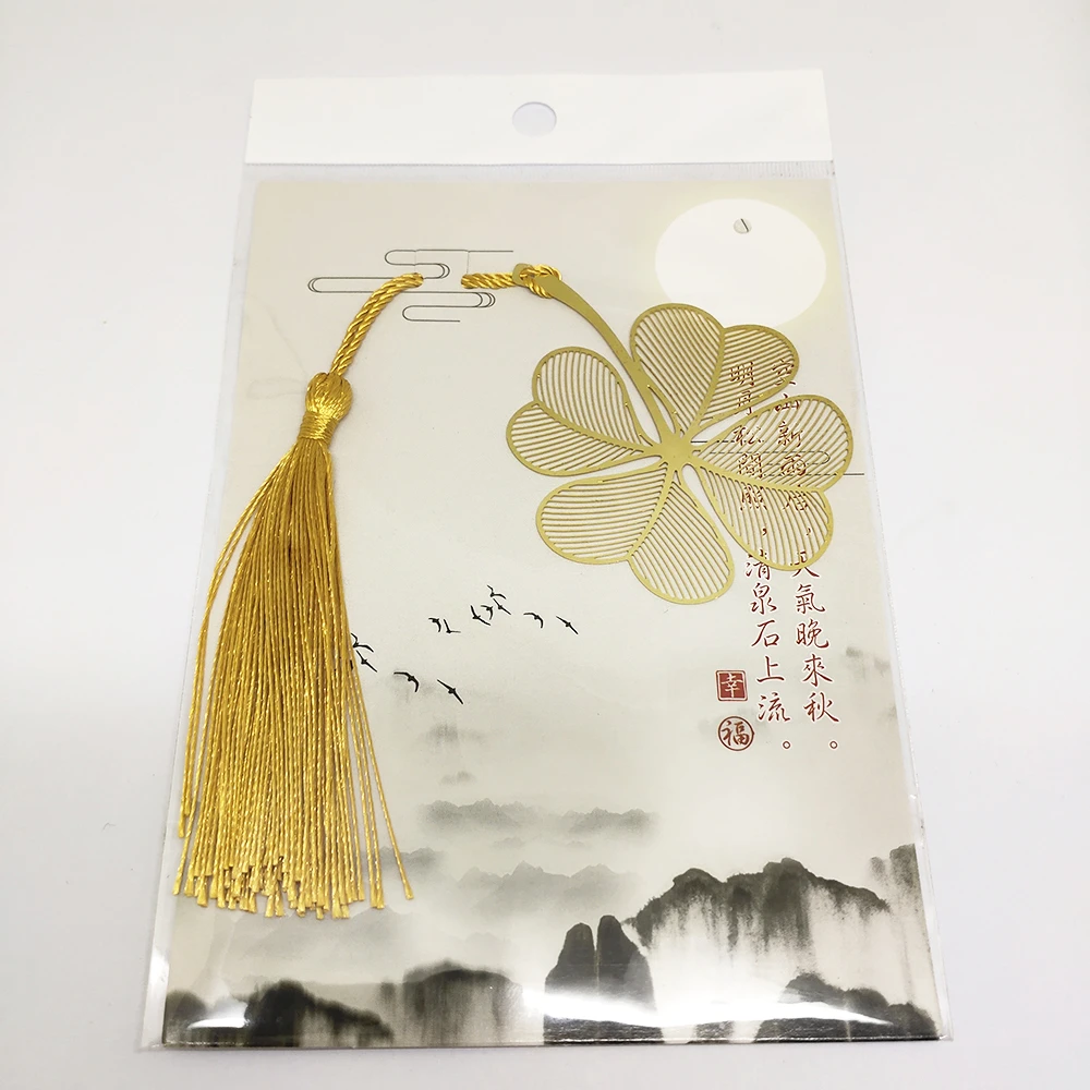 Amazon Hot Sale Cheap High Quality Gold Plated Laser Cutting Leaf Shape Bookmarks Gifts Souvenir