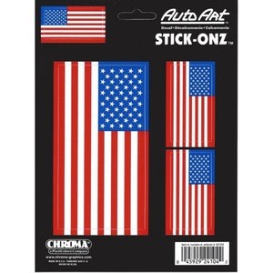 American Flag Auto Decal 3 Piece Set