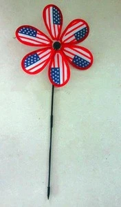 American flag plastic garden windmill