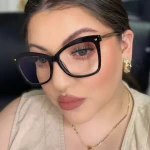 Anti Blue Light Fashion Eyeglasses Frame Red Vintage Eyewear 2024 Lunette Soleil Acetate Optical Frames Eye Glasses For Women
