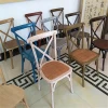 Antique Washed  Wood Dining Chair Cross Back Chair Hotel Restaurant Chairs For Dining