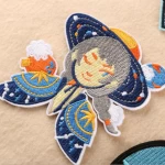 Apparel Garment Accessories Patches Alien Astronaut Flying Saucer Patches Embroidery Patch Custom Embroidered Label for kids