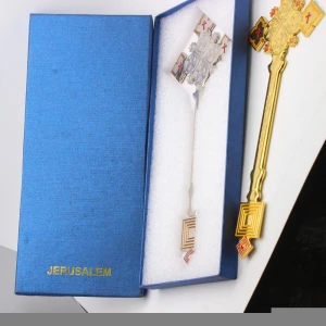 Art & Collectible Cross Set Jerusalem Gold Plated Zinc Alloy Metal