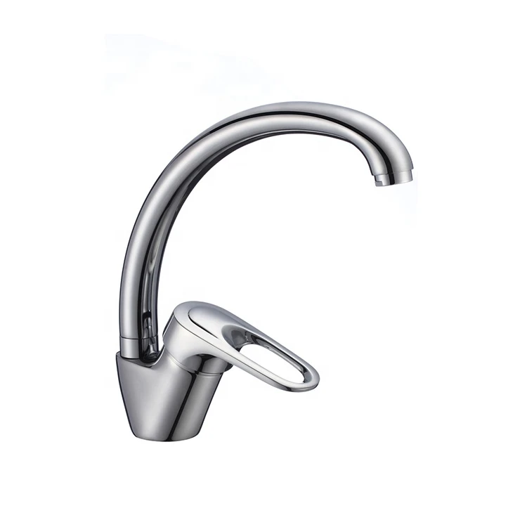 B0025-C Chinese Manufacturer Economic Cheap Long Neck Spout Brass Single Lever Sink Kitchen Faucet