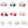 Baby Girls Plastic Headwear Artificial Flower Accessories Boho Flower Nylon Headband