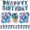Baby Stitch Theme Birthday Party Decoration Stitch Children Birthday Balloon Flag Cake Topper Set Party Supplies