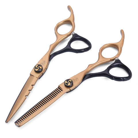 Buy Back Golden Professional Hair Scissors Set Hairdressing Scissors ...