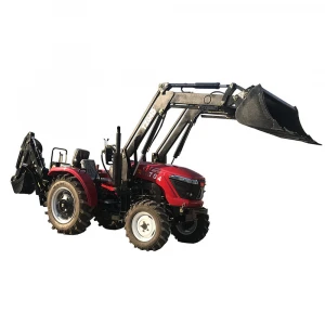 Basic 4WD 70hp sunshade farm tractor with front loader and backhoe