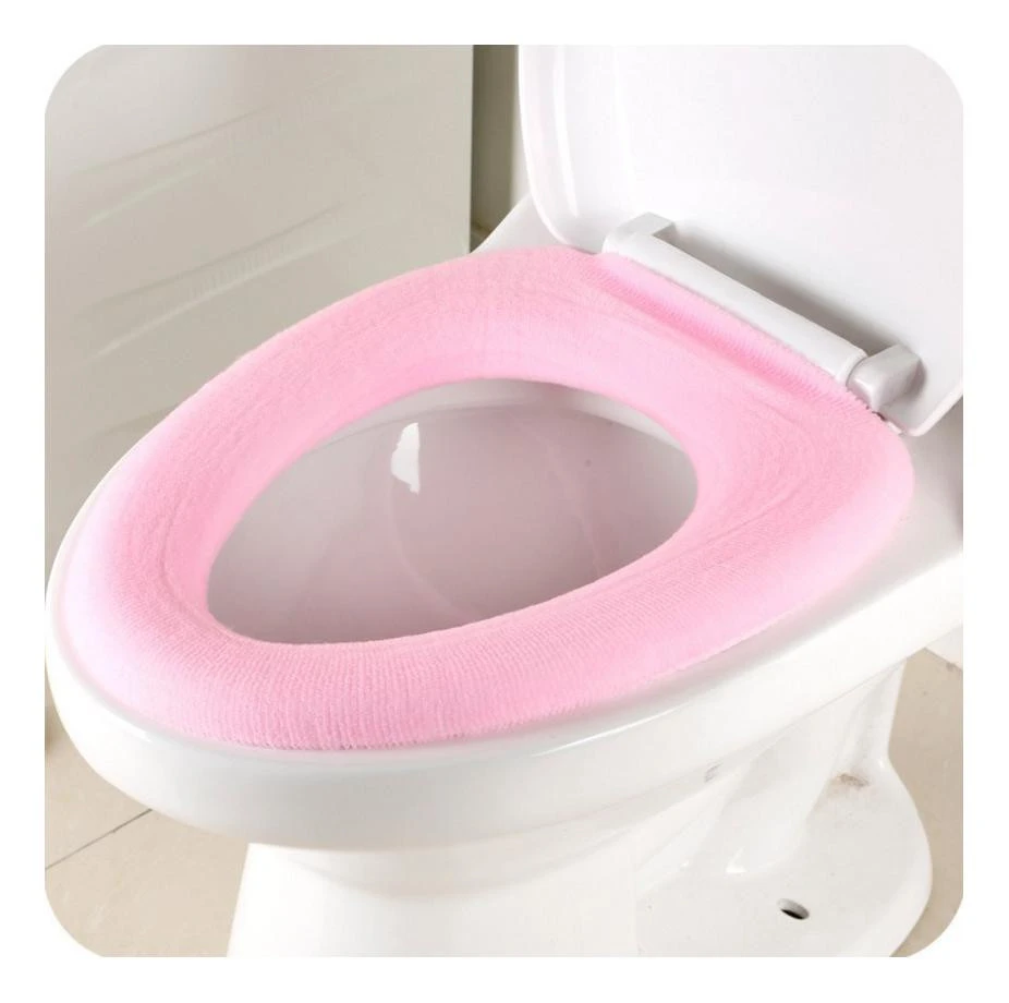 Bathroom Toilet Seat Cover Closestool Washable Soft Warmer Mat Pad Cushion Toilet Seat Cover Random Color Bathroom Accessories
