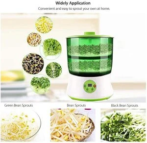 Bean Sprouts Machine,  Automatic Intelligence Electronical Seed Sprouts Maker Food Grad PP Material 2 Layers
