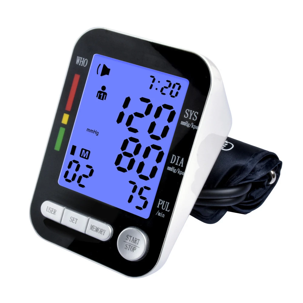 best quality arm blood pressure monitors for home use bp apparatus backlight lcd