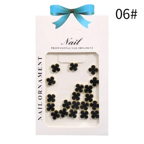 Best Selling Beauty Nail Art Accessories Four-leaf Clover Colorful FRITILLARY Diamonds 3d Nail Art Decorations