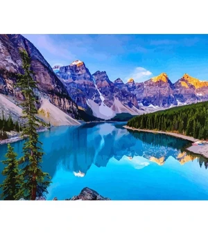 Best Selling Perfect Gift Moraine Lake Landscape 5D DIY Paintings by Crystal Diamond Art Kits Supplies