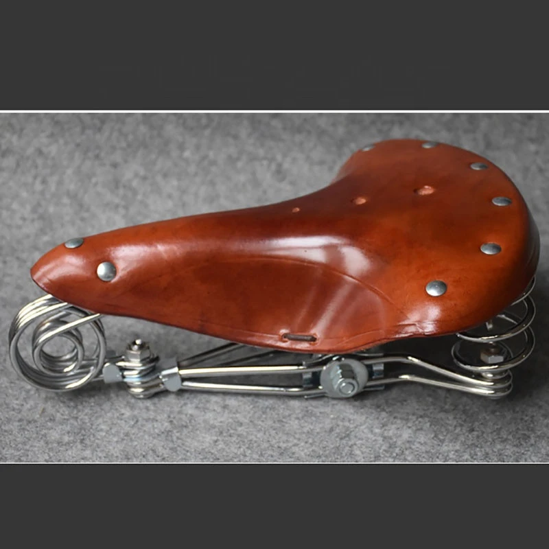 Bicycle Retro Leather Saddle Cushion Elephant Nose Spring Old Style MTB Road Bike Cycle Cycling Accessories