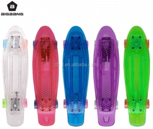 BIGBANG B-100 PC transparent board lighting skateboard wheel random color LED skateboard cheap sale