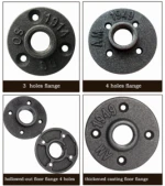 black 3/4" Malleable Iron Pipe Fittings Floor Flange 3/4"Threaded BSP flange