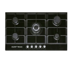 Black glass top built-in gas hob/high-end kitchen 5 burners electric stove
