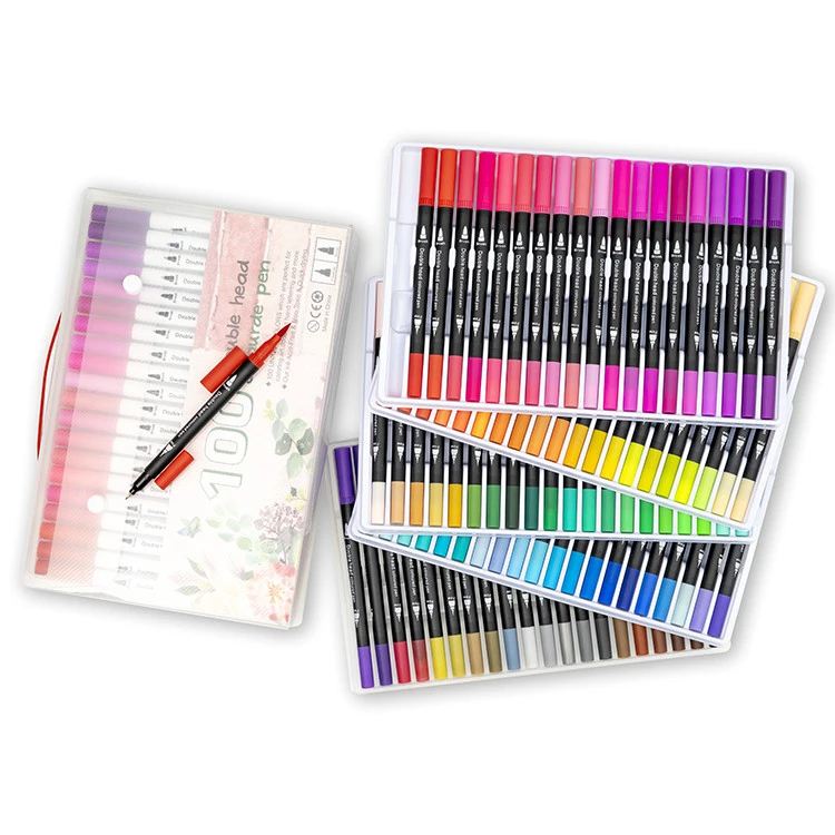 Black Penholder 12-100 Colors Dual Tip Mini Tip Magic Watercolor Warter Brush Pen Color Brush Pen Set Art Drawing Marker Markers