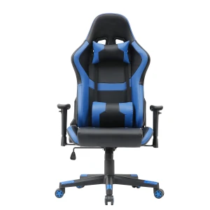 Blue Leather Office Furniture Online Massage Racing Seats Video Gamer Chair