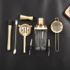 Brushed gold plated mixer barware 8 pieces bar set cocktail tool kit