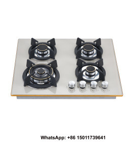 Built-in 60cm 4 burners gas stove/cooking gas cooktop/tempered glass gas hob beige color