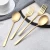 Import Bulk Matt Flatware Stainless Steel Spoon Fork Brushed Matte Gold Plated Cutlery Set from China