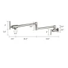 BWE Modern Wall Mount Swing Arm Folding Pot Filler Kitchen Faucet