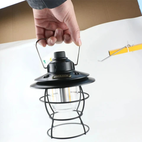 Camp Light Portable Tent Vintage Lamp USB Rechargeable Water Proof Retro Outdoor LED Camping Light Lantern