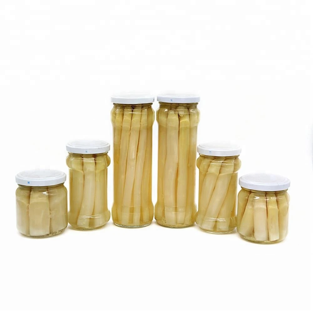 Canned white Asparagus in jar