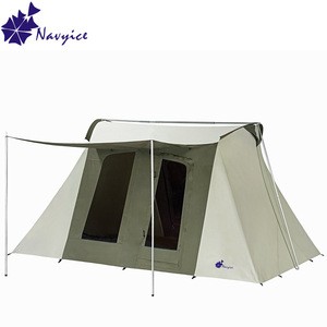Canvas Flex-Bow Deluxe 2/4/6/8-Person Largest Family Camping Glamping Tent Luxury Outdoor Roof Top House Tent with Hard Shell