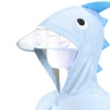 Cartoon Shark  Style  Kids Raincoat For Children Rain Coat Rainwear Student Poncho with Night line reflective strip