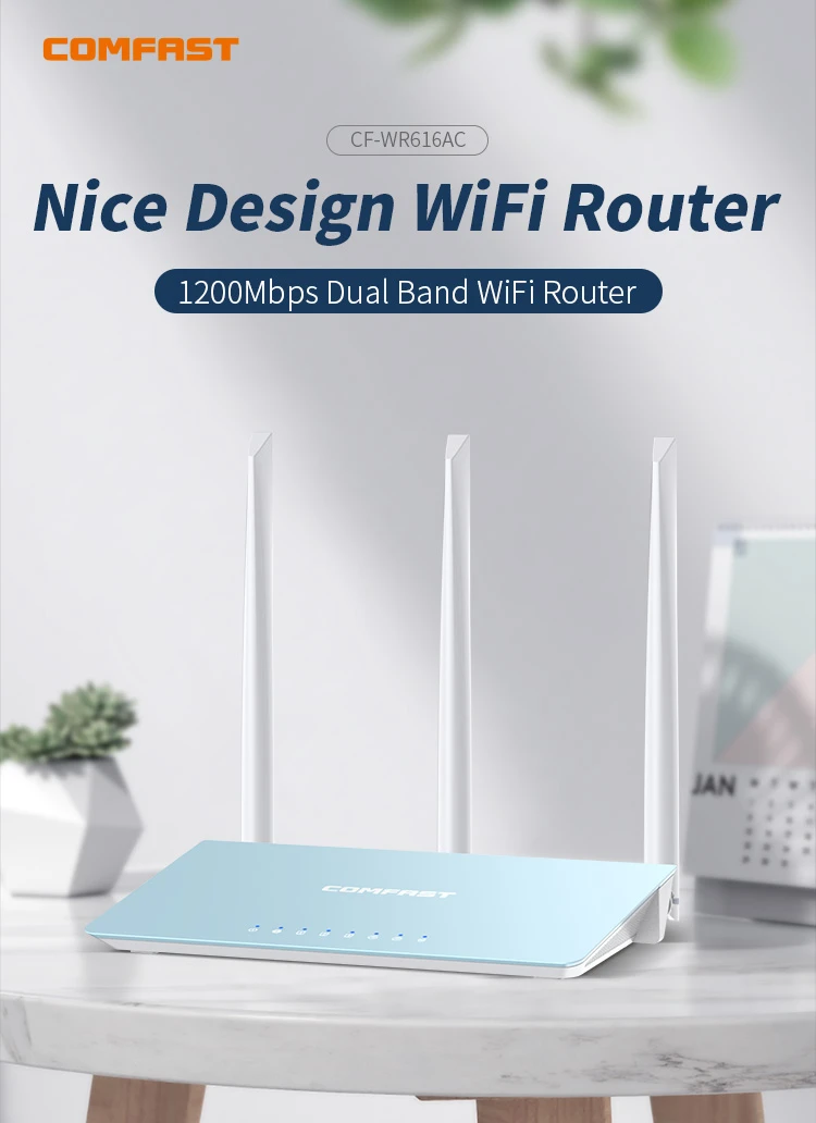 CF-WR616AC 1200Mbps Ethernet Routers 2.4GHz 5.8GHz  Dual Band Wireless Home WiFi Router with External Antennas