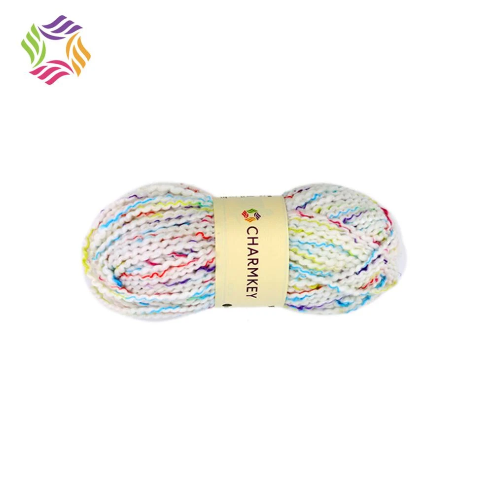 Charmkey multicolor corrugated yarn acrylic blended yarn polyester textured yarn
