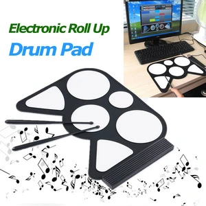 Cheap entry-level kids Portable USB PC Desktop Electronic Roll Up Drum Pad Kit Set Drum