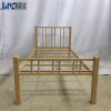 cheap hot selling wooden grainy transfer color commercial furniture bed hotel metal frame apartment single bed for hospitality