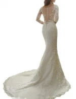 cheap new beaded full length style wedding dress fashion for women with train hot sale
