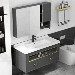 Cheap price toilet vanity cabinet space plywood bathroom cabinet with mirror cheap bathroom vanity cabinets